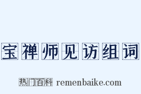 宝禅师见访组词是什么意思的图片